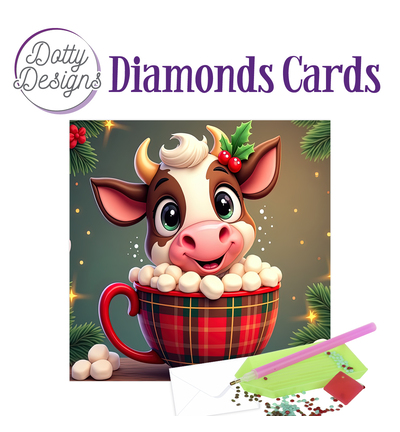 DDDC1239 - Dotty Designs - Diamond Cards – Vache dans une tasse - Diamond Cards DDDC1239 - Dotty Designs - Diamond Cards – Vache dans une tasse - Diamond Cards