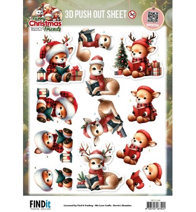SB11168 - Find-it - Push-out – Christmas Deer - Furry Christmas Friends