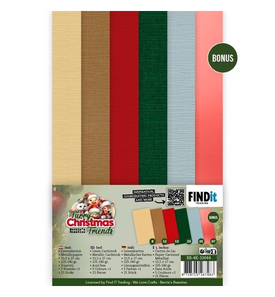BB-4K-10044 - Find-it - Linen Cardstock Pack – 4K - Furry Christmas Friends BB-4K-10044 - Find-it - Linen Cardstock Pack – 4K - Furry Christmas Friends