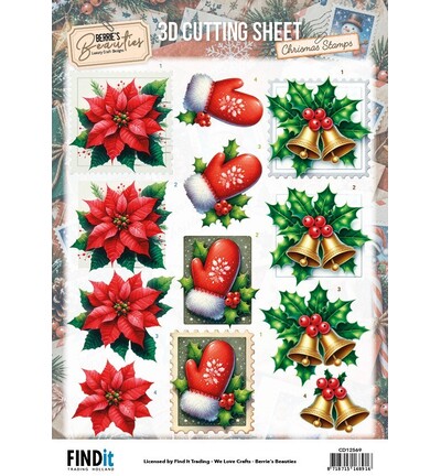 CD12569 - Find-it - Feuille 3D à découper – Christmas Classics - Christmas Stamps CD12569 - Find-it - Feuille 3D à découper – Christmas Classics - Christmas Stamps