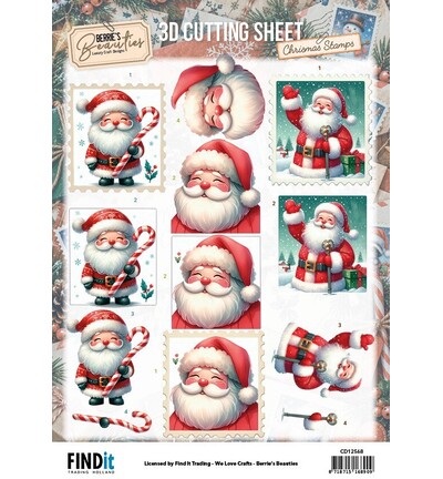 CD12568 - Find-it - Feuille 3D à découper – Santa Claus - Christmas Stamps CD12568 - Find-it - Feuille 3D à découper – Santa Claus - Christmas Stamps