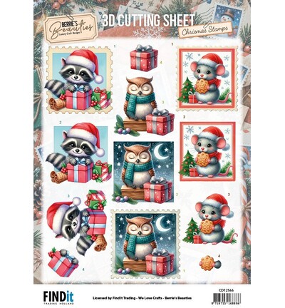 CD12566 - Find-it - Feuille 3D à découper – Woodland Friends - Christmas Stamps CD12566 - Find-it - Feuille 3D à découper – Woodland Friends - Christmas Stamps