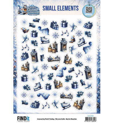 CD12550 - Find-it - Feuille à découper 10 pcs – Small Elements - Winter Gnome Wonders
