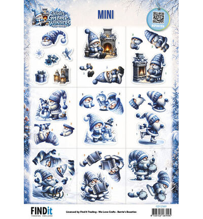 CD12549 - Find-it - Feuille à découper 10 pcs – Mini - Winter Gnome Wonders