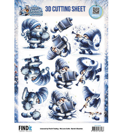 CD12548 - Find-it - Feuille 3D 10 pcs – Frozen Harmonies - Winter Gnome Wonders
