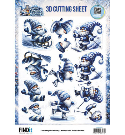 CD12547 - Find-it - Feuille 3D 10 pcs – Winter Fun - Winter Gnome Wonders