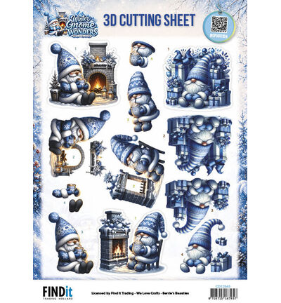 CD12545 - Find-it - Feuille 3D 10 pcs – Winter Comforts - Winter Gnome Wonders
