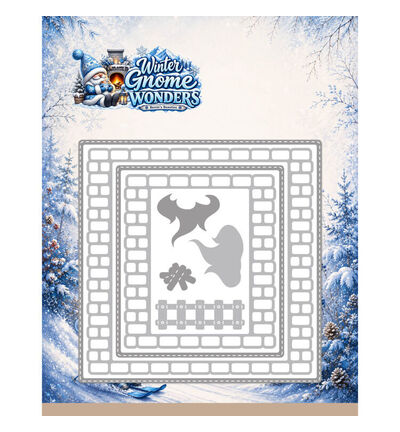 BBD10142 - Find-it - Dies – Fireside Brick Frame - Winter Gnome Wonders