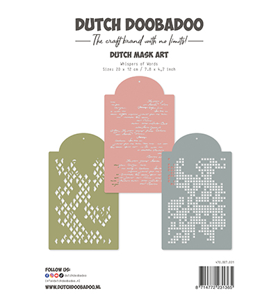 470.807.001 - Dutch DooBaDoo - 3 Stencils - Mask Art - Whispers of Words - Planner 470.807.001 - Dutch DooBaDoo - 3 Stencils - Mask Art - Whispers of Words - Planner