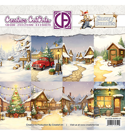 CCOA-BUNNY-01 - Creative CutOuts - Snowy Bunnies 01 - 