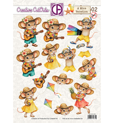CCO-049 - Creative CutOuts - Feuille 3D prédécoupée - A Mice Vacation 02 - 