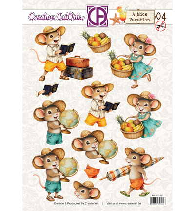 CCO-051 - Creative CutOuts - Feuille 3D prédécoupée - A Mice Vacation 04 - 
