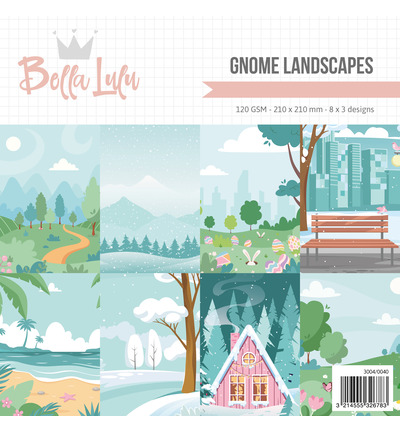 3004-0040 - Bella Lulu - Collagepapier 01, Gnome Landscapes - 
