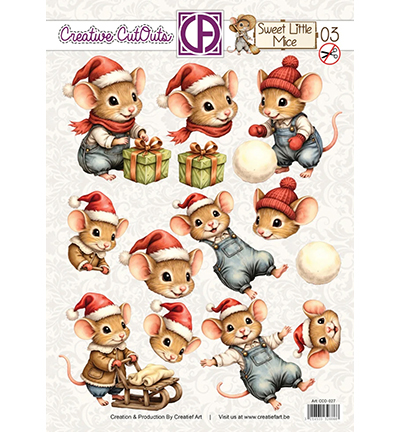CCO-027 - Creative CutOuts - Sweet Little Mice Christmas 03 - 