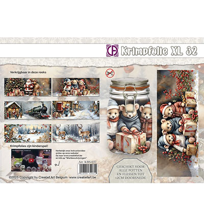 KBS-032 - Creative CutOuts - Bouteille/pot sous film rétractable nr. 32 - Noël, hiver