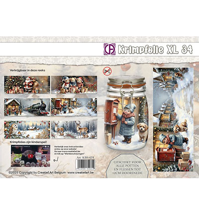 KBS-034 - Creative CutOuts - Bouteille/pot sous film rétractable nr. 34 - Noël, hiver