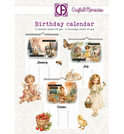 KAL3D-001 - Creative CutOuts - Calendrier d'anniversaires - Réutilisable - Réutilisable