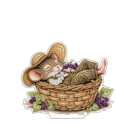 DPS-004 - Creative CutOuts - Support acrylique Diamond Painting - Souris dans un panier - Supports acryliques DPS-004 - Creative CutOuts - Support acrylique Diamond Painting - Souris dans un panier - Supports acryliques