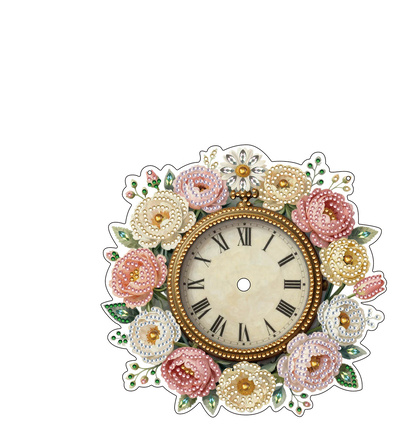 DPS-011 - Creative CutOuts - Pendentif acrylique Diamond Painting - Horloge avec fleurs 02 - Pendentifs acryliques DPS-011 - Creative CutOuts - Pendentif acrylique Diamond Painting - Horloge avec fleurs 02 - Pendentifs acryliques