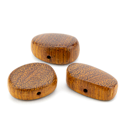 BFJ218WB - Kippers - (9) Perle en bois, foncée, ronde plate - 