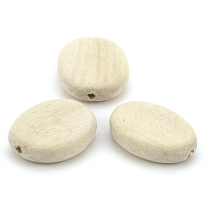 BFJ164WB - Kippers - (9) Perle en bois, ovale légère et plate - 