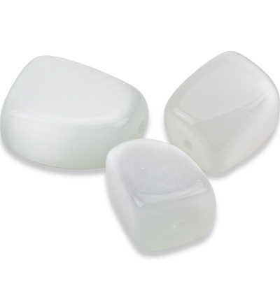 10806-1015 - Hobby Crafting Fun - Tiger-eye irregular, White - Irregular