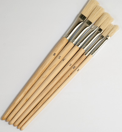 11906-2001 - Hobby Crafting Fun - Lot de 6 pinceaux en poils de porc - Poils naturel