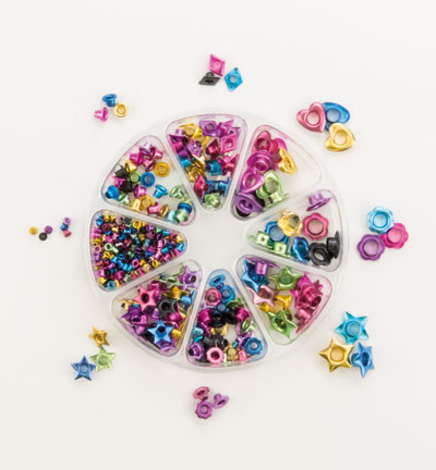 11810-0001 - Hobby Crafting Fun - Kit d'oeuillets, 406 pièces - Oeillets