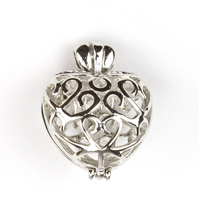12111-1101 - Hobby Crafting Fun - Jewelry Pendant, Lockable, Platinum - Pendant Relockable