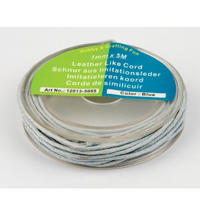 12013-5005 - Hobby Crafting Fun - Leather-like cord round, Blue - Cordes similicuir