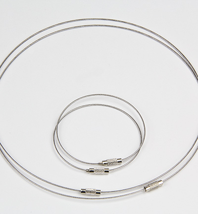 12171-7101 - Hobby Crafting Fun - (2) Collier  + (2) Bracelet, argent - Set de collier et bracelet