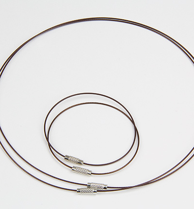 12171-7106 - Hobby Crafting Fun - (2) Collier  + (2) Bracelet, marron - Set de collier et bracelet