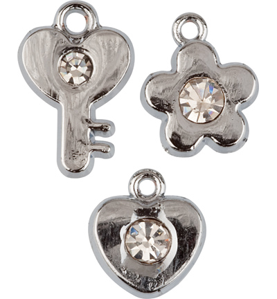 12172-7217 - Hobby Crafting Fun - Trio - Breloque avec strass