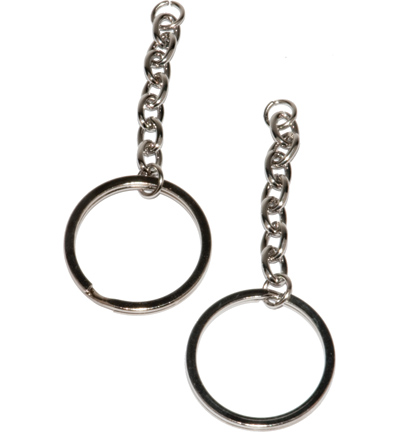 12196-9600 - Hobby Crafting Fun - Key Ring & Chain,Platinum - Porte-clé