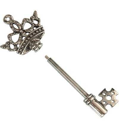 12224-2401 - Hobby Crafting Fun - Key hanger with screw cap, Platium - Clé