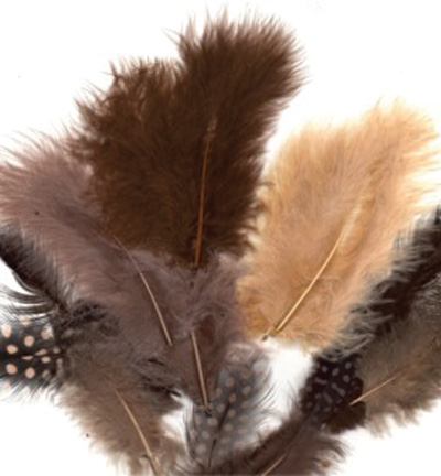 12229-2910 - Hobby Crafting Fun - Ass.Mix,Earth - Marabou & Guinea Fowl mix