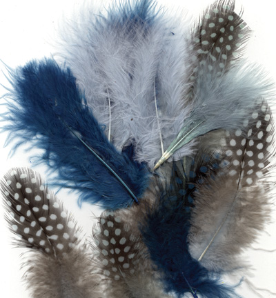 12229-2907 - Hobby Crafting Fun - Ass.Mix,Ocean - Marabou & Guinea Fowl mix