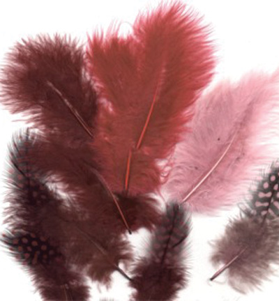 12229-2909 - Hobby Crafting Fun - Ass.Mix,Wine - Marabou & Guinea Fowl mix