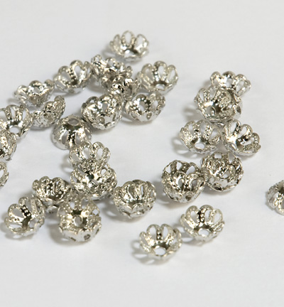 12245-4501 - Hobby Crafting Fun - Filigrane Bead Caps,Platinum - Chaperons