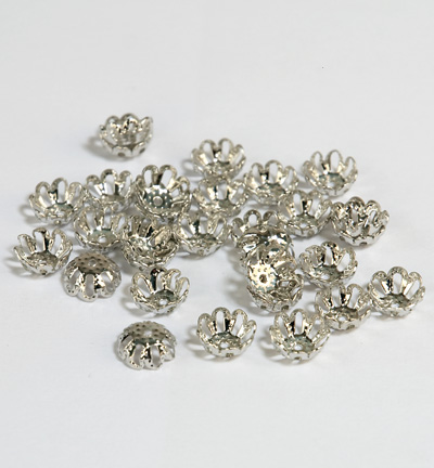 12245-4502 - Hobby Crafting Fun - Filigrane Bead Caps,Platinum - Chaperons