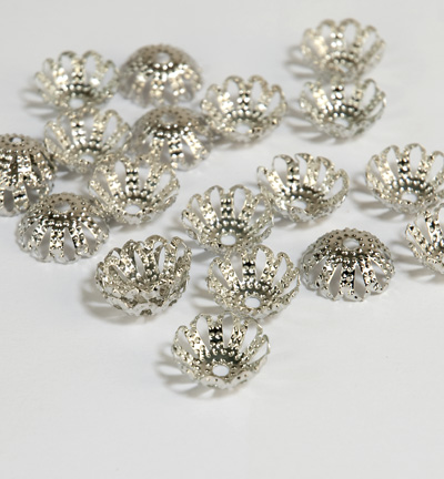 12245-4503 - Hobby Crafting Fun - Filigrane Bead Caps,Platinum - Chaperons