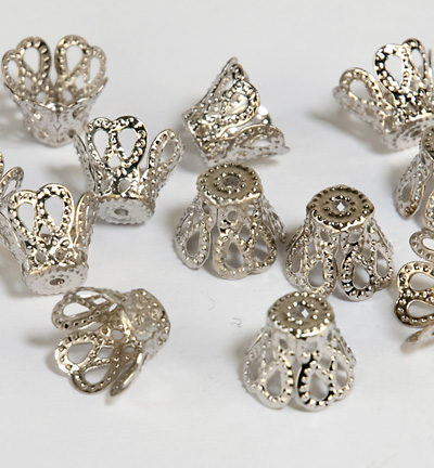 12245-4516 - Hobby Crafting Fun - Bead caps, Platinum - Chaperons
