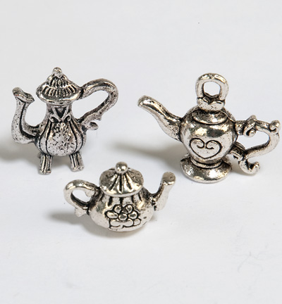12258-5802 - Hobby Crafting Fun - Metal Charms, Tea Time - Breloques