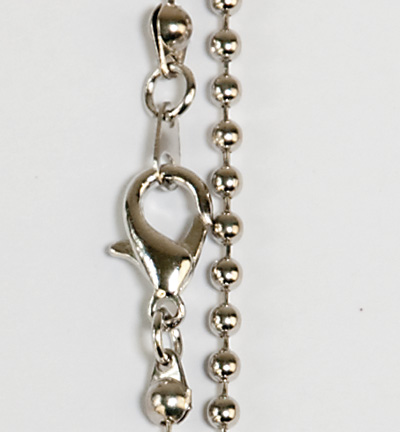12260-6002 - Hobby Crafting Fun - Chain with lobster clasp, Platinum - Chaîne boules métal