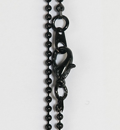 12260-6011 - Hobby Crafting Fun - Chain with lobster clasp, Black - Chaîne boules métal