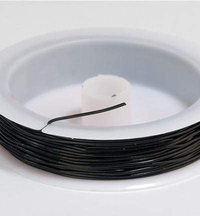 12237-3702 - Hobby Crafting Fun - Crystaline Stretch Cord, black - Elastic thread