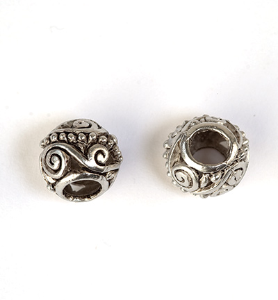 12266-6605 - Hobby Crafting Fun - Perles en métal filigrane, Platine - Filigrain Beads