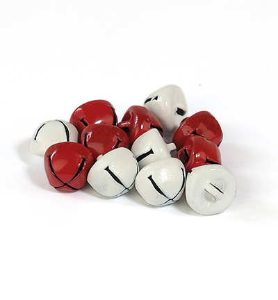 12239-3932 - Hobby Crafting Fun - Clochette, Rouge & Blanc - Clochettes & grelots 12239-3932 - Hobby Crafting Fun - Clochette, Rouge & Blanc - Clochettes & grelots