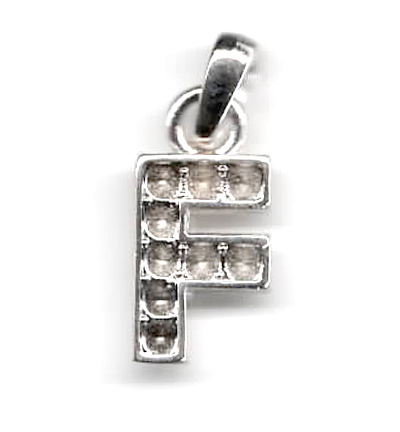 12017-2606 -  - Solde: 12017-2606: (2) Pendant alphabet en métal: F - 