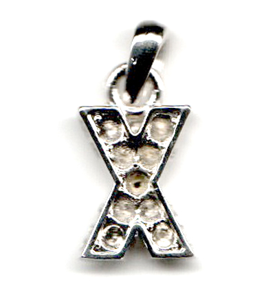 12017-2624 -  - 12017-2624: (2) metalen alfabet bedel-letter: X - 